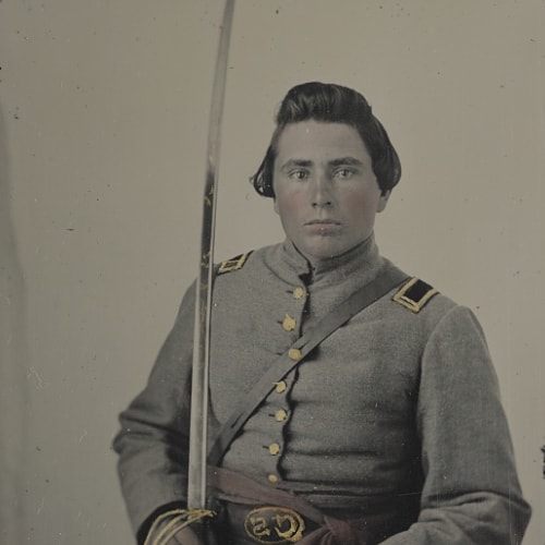 Civil War soldier with a sword 
